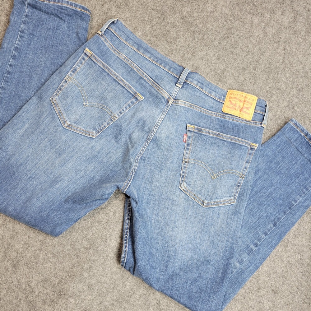 Levis 502 Jeans Mens 36x32 Blue Denim Stretch Red Tab Straight Leg Streetwear
